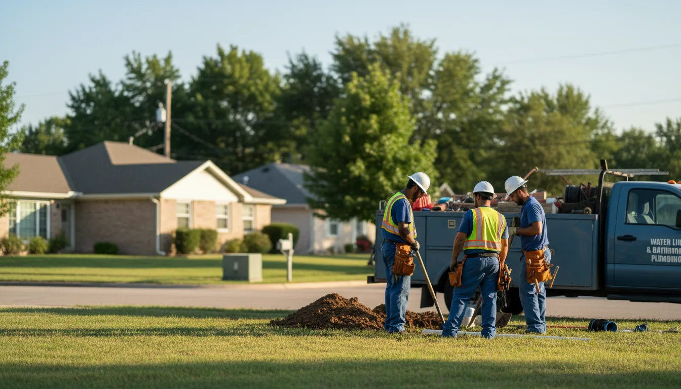 Residential water line and bathroom plumbing service in Rosston, TX